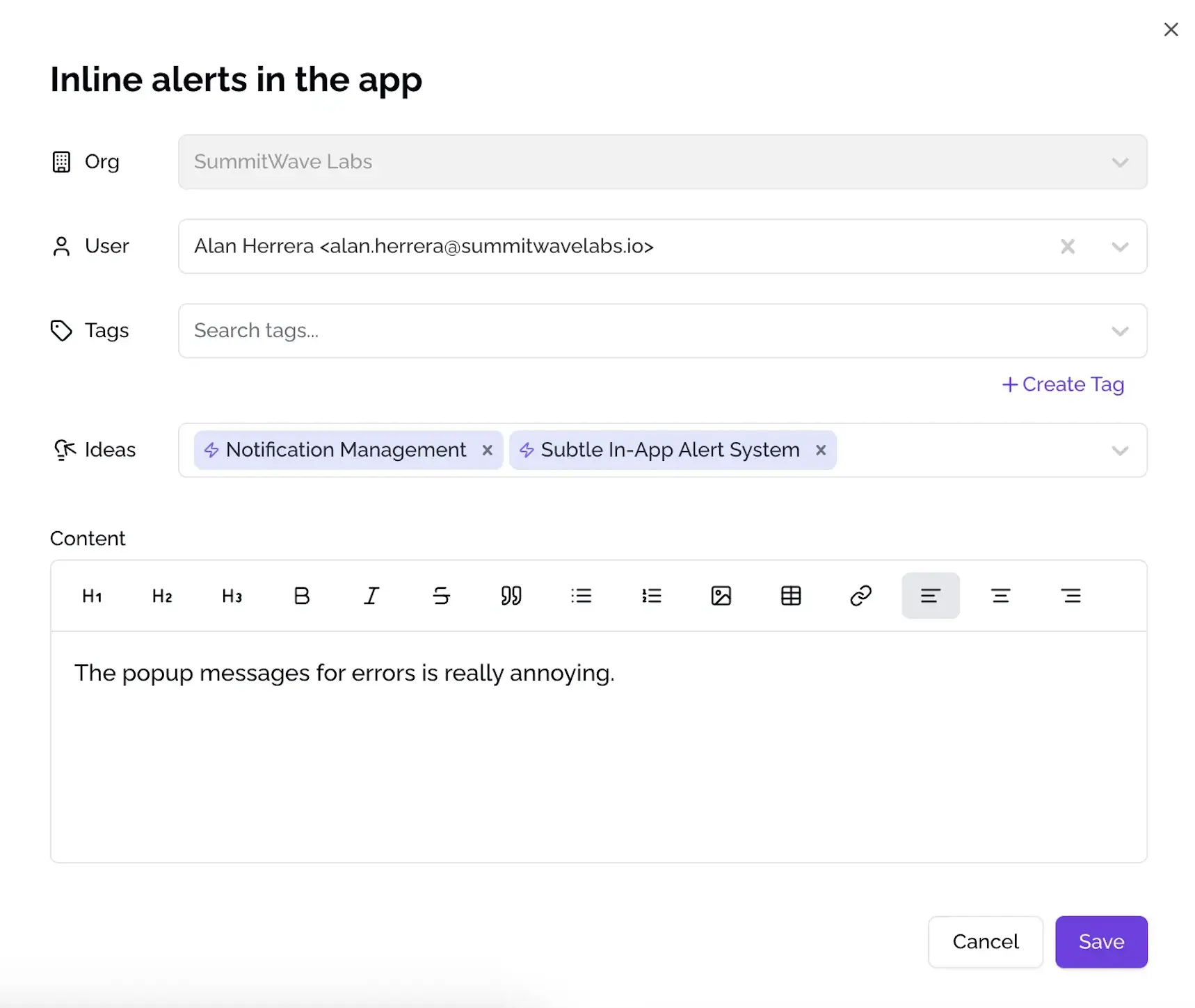 Feedback Note AI Processing